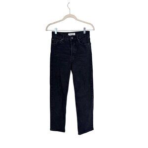 Reformation jeans straight leg high waist size 24 erie wash‎ charcoal black